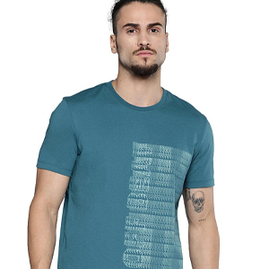 Typography Teal Printed Tshirt