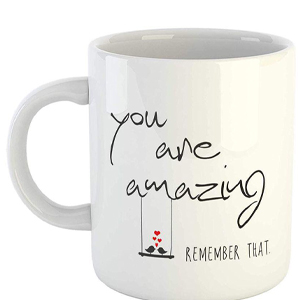 White Printed Coffee Mug