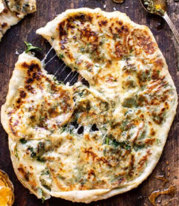 Cheese and Spinach Naan